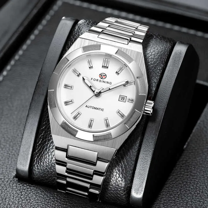 ساعة يد فاخرة للرجال من Forsining ساعة يد أ . Forsining Luxury Men's Watch Automatic Stainless Steel
