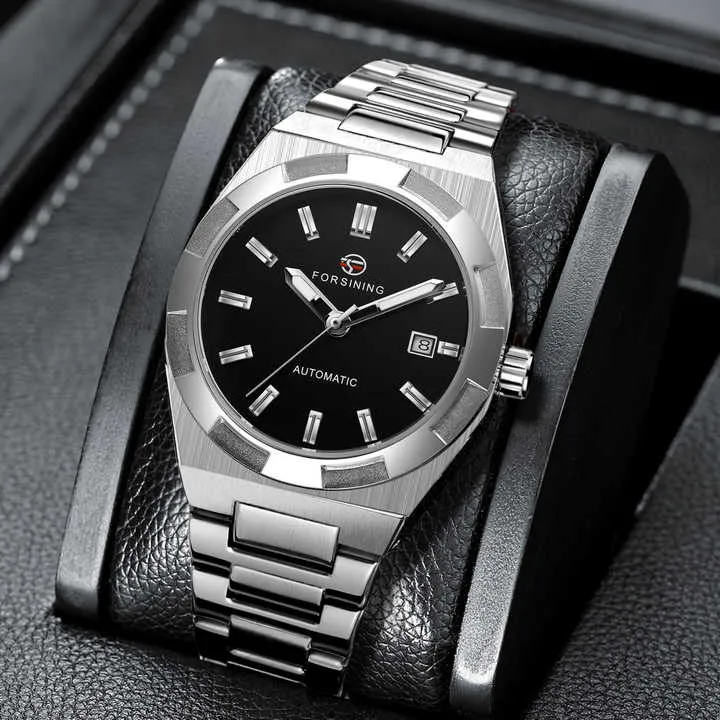 ساعة يد فاخرة للرجال من Forsining ساعة يد أ . Forsining Luxury Men's Watch Automatic Stainless Steel