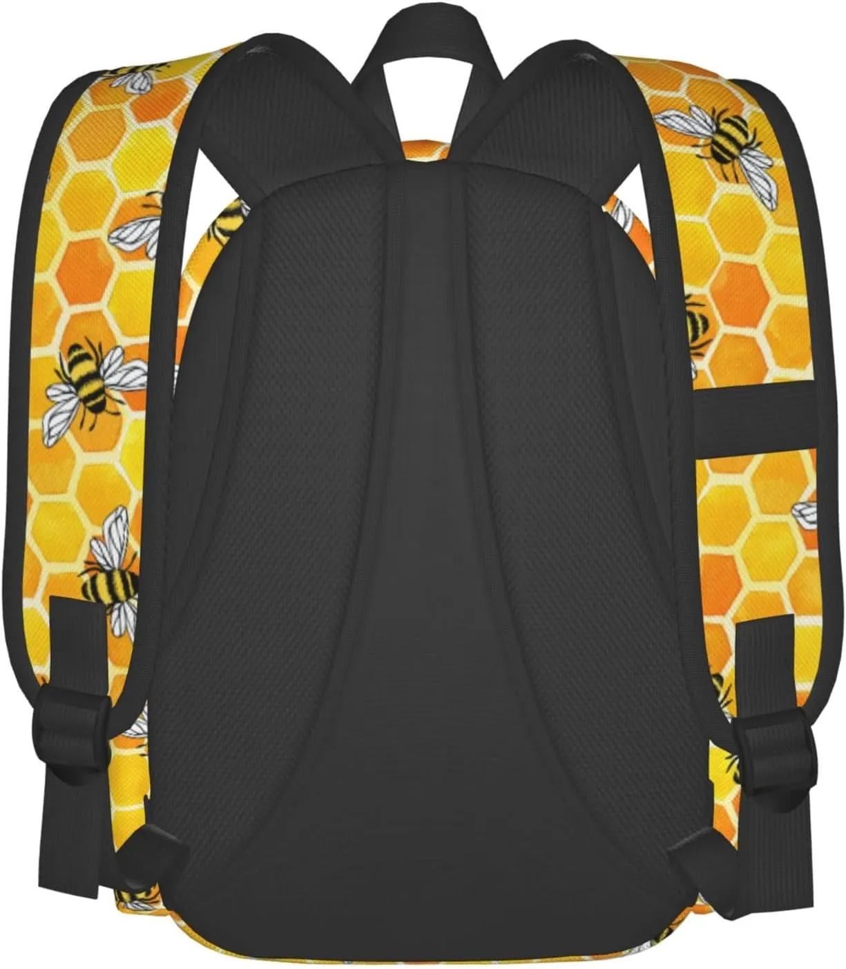 17 inch Backpack Bee Honeycomb Yellow Pattern Laptop Backpack School Bookbag Shoulder Bag Casual Daypack