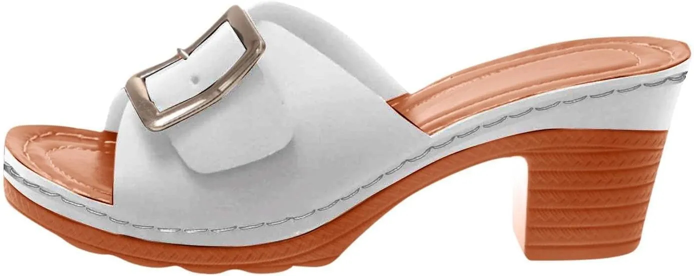 2025 Platform Heels Sandals for Womens,Open Toe Slip on Orthopedic Shoes Dressy Wedge Casual Comfortable Walking Breathable Chunky Hollow Out Summer Elegant Outdoor Athletic Slippers