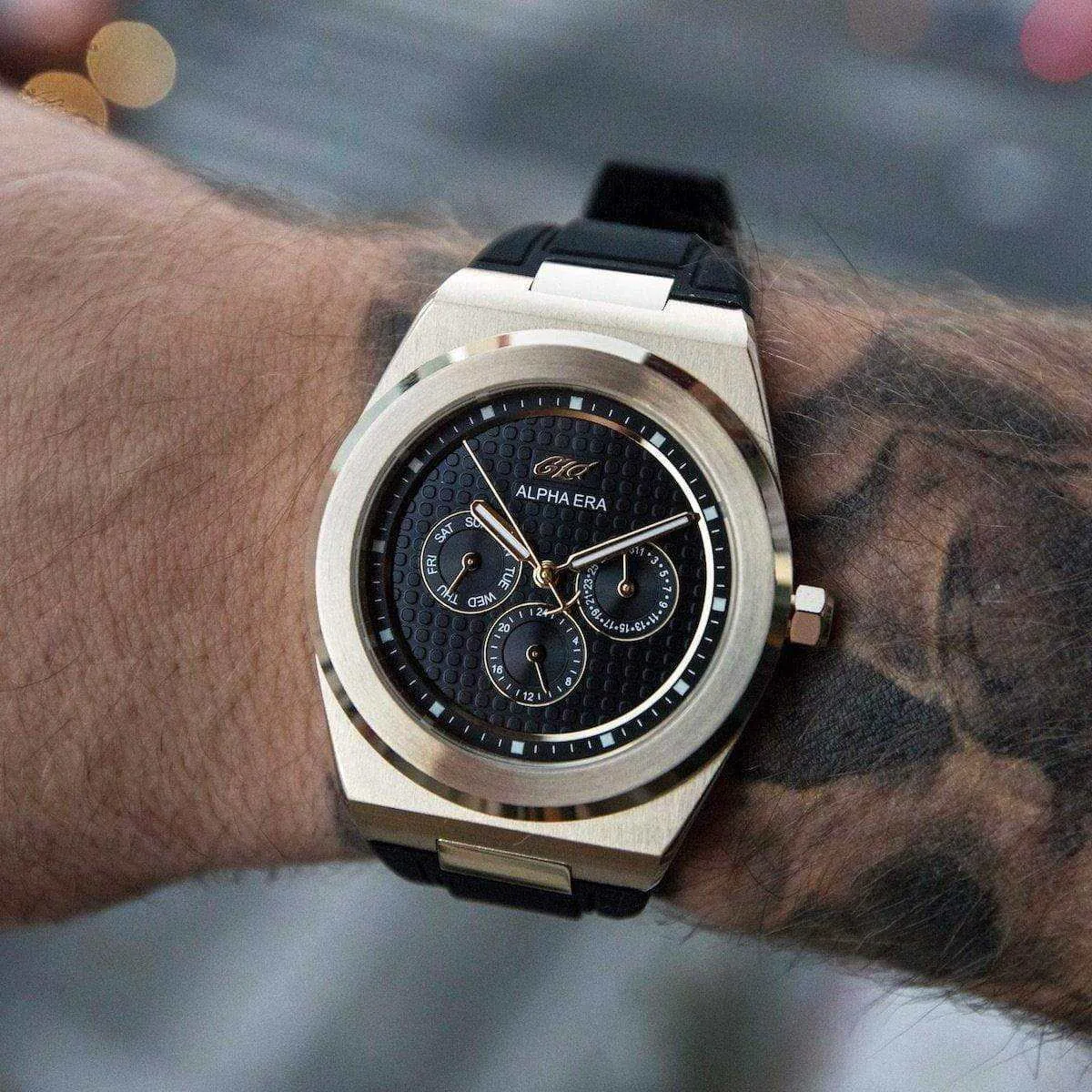42MM Alpha Era® Gold w/ Rubber Strap