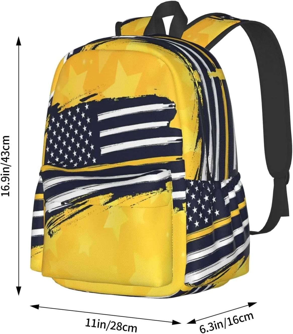911 Dispatcher American Flag Stars Casual Backpacks Large Travel Backpack Laptop Rucksack Sports Daypack Adjustable Strap Bag for Camping Hiking