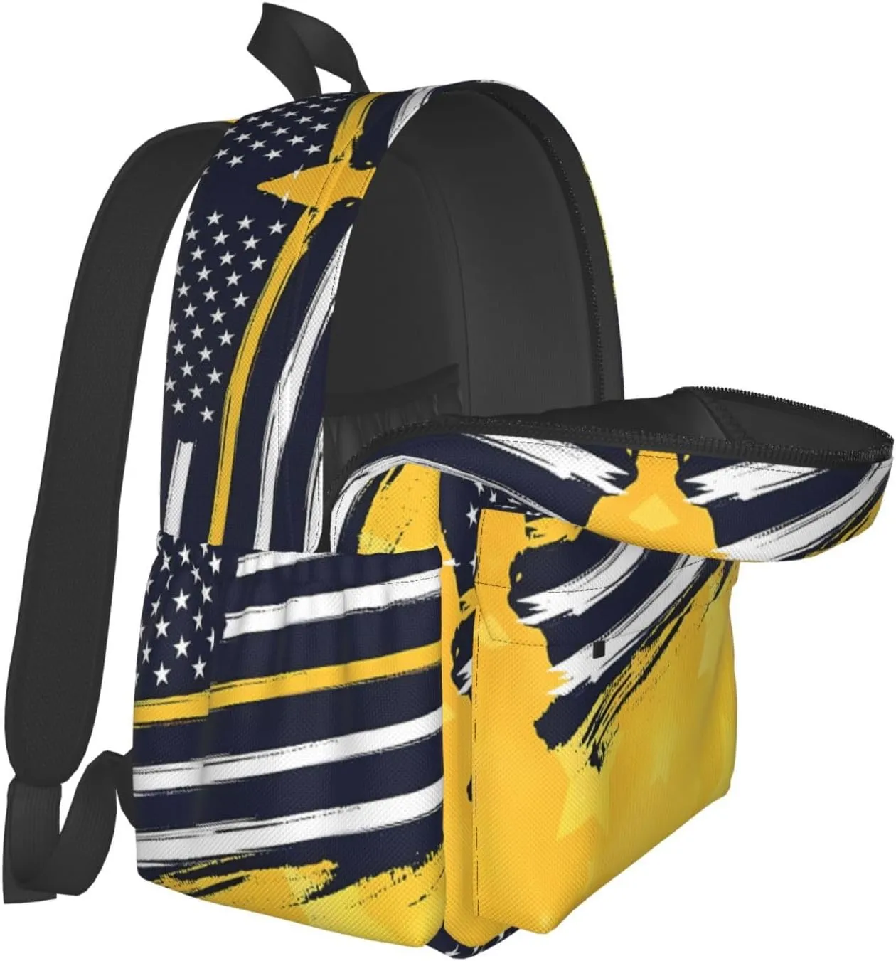 911 Dispatcher American Flag Stars Casual Backpacks Large Travel Backpack Laptop Rucksack Sports Daypack Adjustable Strap Bag for Camping Hiking