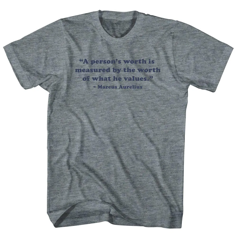 A Person's Worth Is Measured By The Worth Of What He Values.- Marcus Aurelius Quote Tees Youth Tri-Blend T-shirt