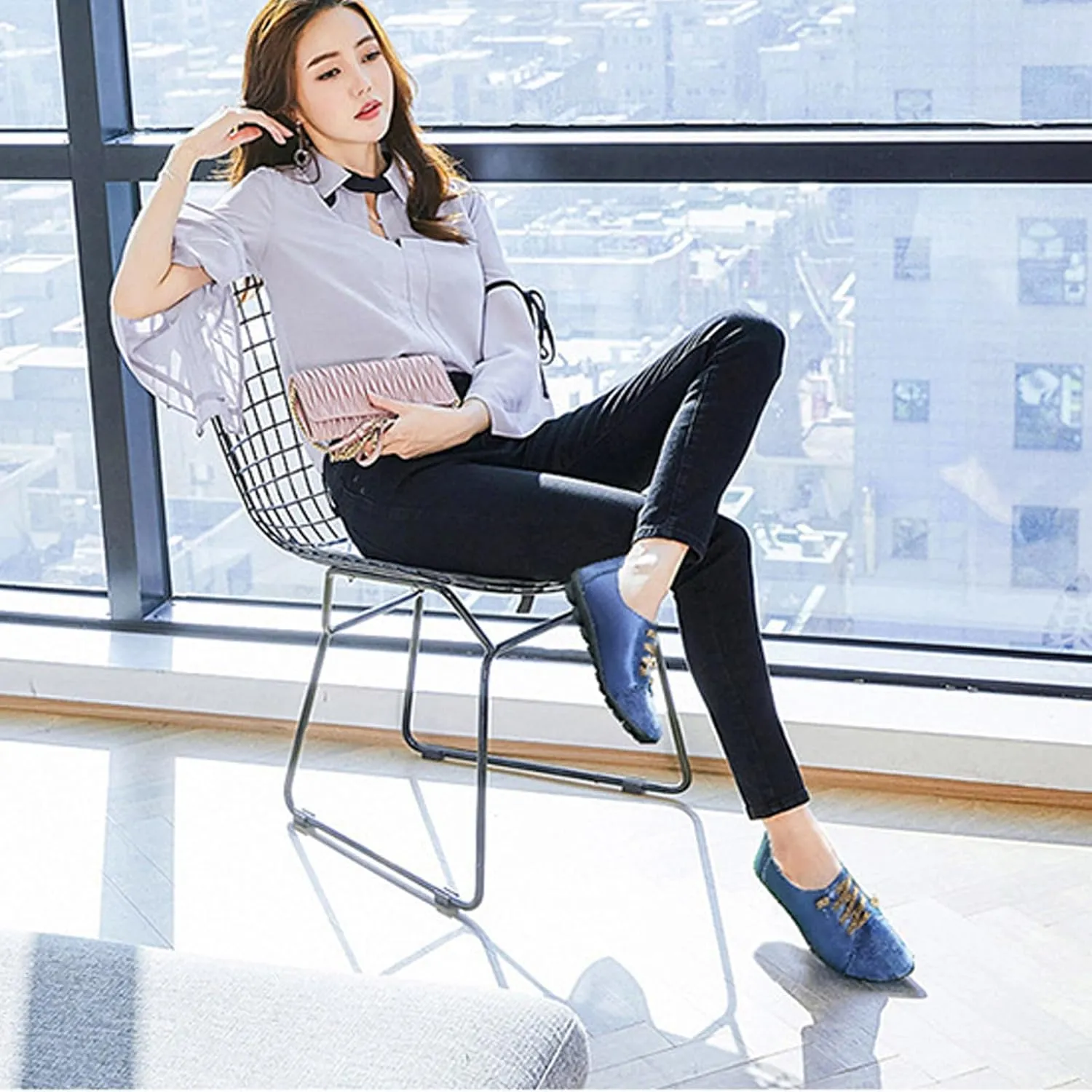 Aceptolcom Women Orthopedic Shoes Women Slip-on Shoes Penny Loafers Leather Loafers Dress Shoes Work Shoes Business Shoes