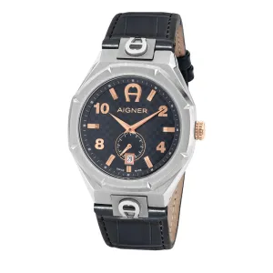 Aigner Ferrara Men's Watch Silver Rosegold Case with Grey Dial