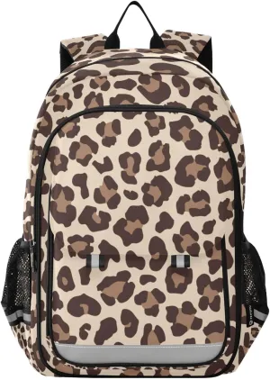 ALAZA Leopard Print Cheetah Laptop Backpack Purse for Women Men School Bag 17 Inch Bookbag Student Boys Girls Travel Casual Daypack