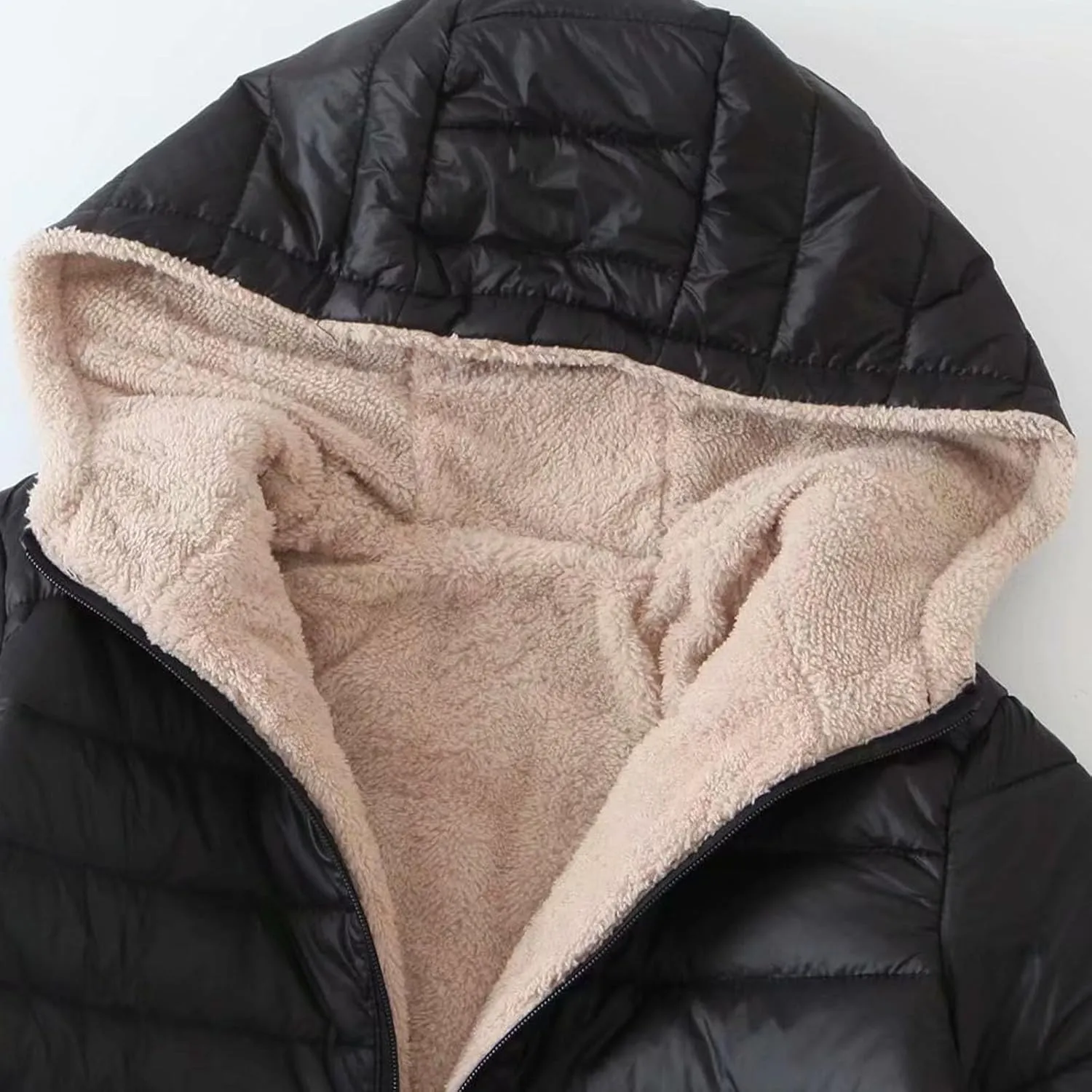 AMDBEL Long Puffer Jacket Women With Hood Plus Size Down Coat Cotton Cover Coat Lightweight Down Coat With Hood Winter Jacket