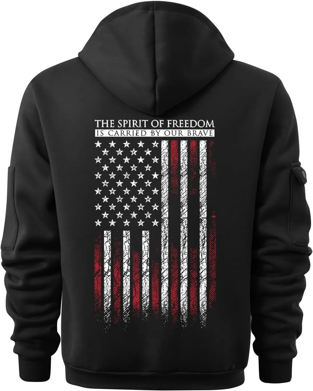 American Flag Hoodie Men 1/4 Zip Fashion Military Slim Fit Drawstring Sweatshirt Gym Basic Sweatshirt with Pockets