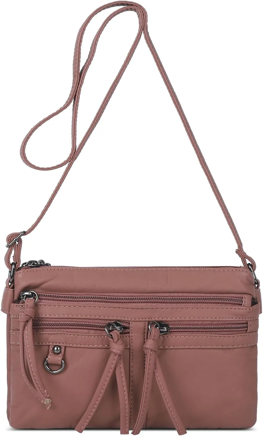 Angel Kiss Small Crossbody Bag for Women Leather Crossbody Purse Triple Compartments Cell Phone Purse Shoulder Bags for Women
