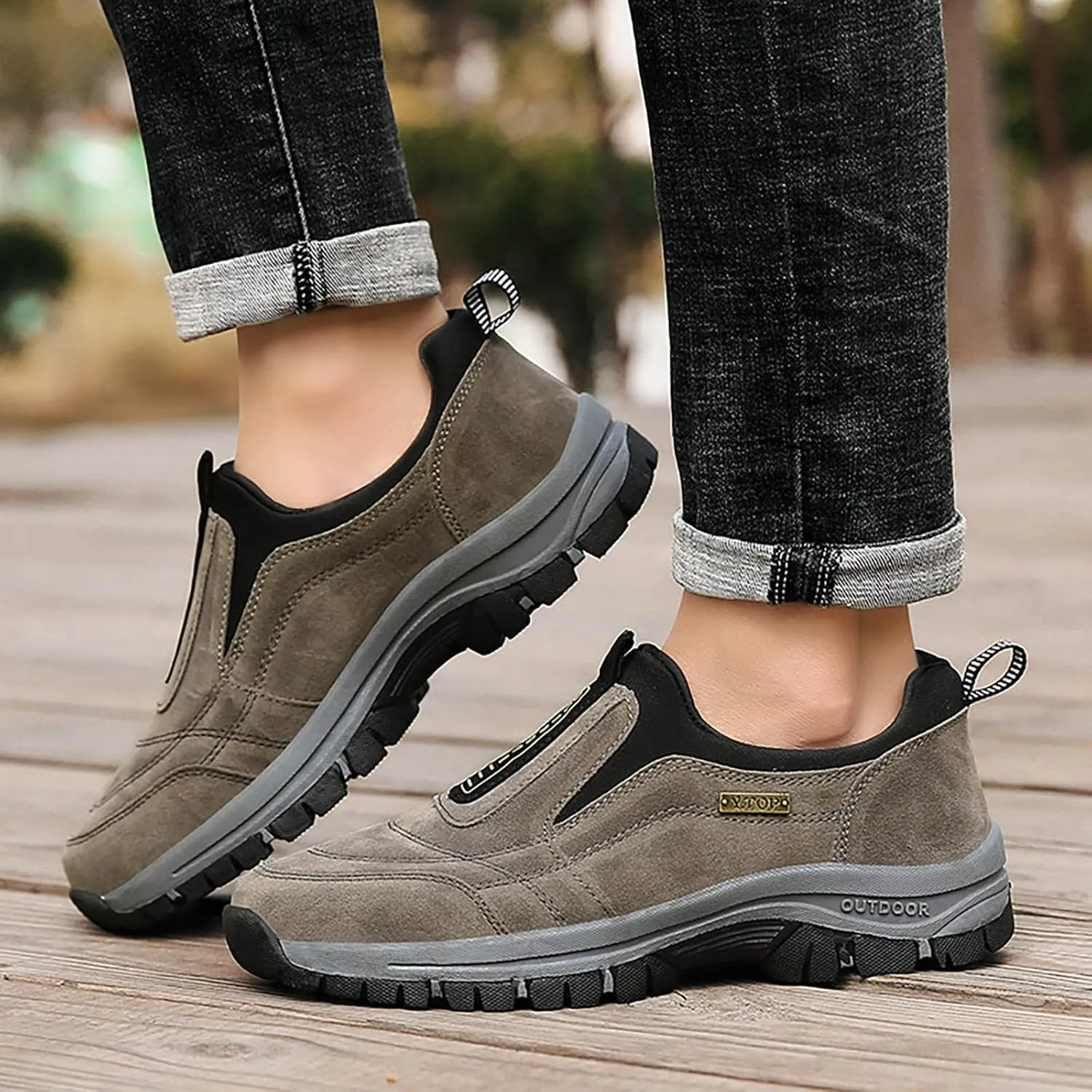 Athletic Fashion Sneakers for Men Outdoor Athletic Slip-On Hiking Shoe Comfortable & Light-Weight Stretch Shoes