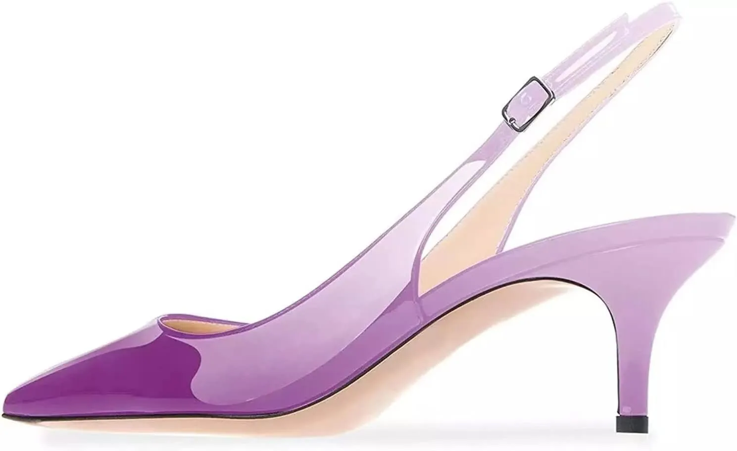 Axellion Women's Slingback Kitten Heels Closed Toe Wedding Pumps, Pointed Toe Low Heel Dress Shoes for Party & Prom