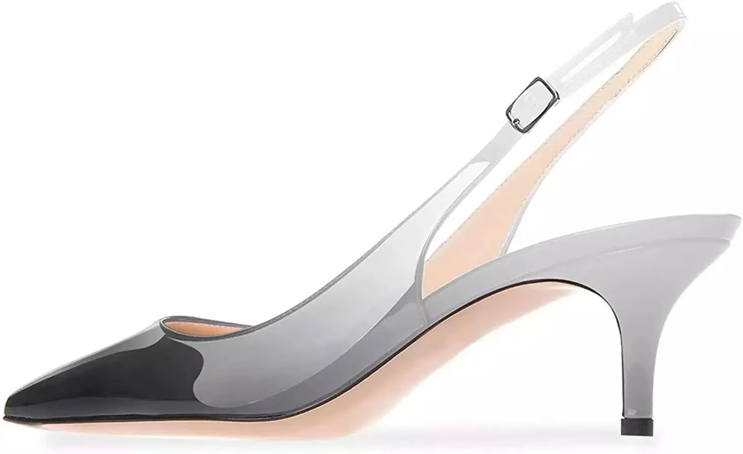 Axellion Women's Slingback Kitten Heels Closed Toe Wedding Pumps, Pointed Toe Low Heel Dress Shoes for Party & Prom