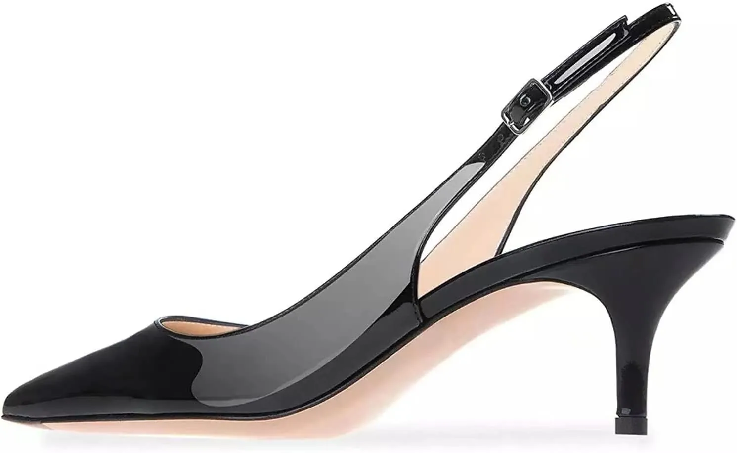 Axellion Women's Slingback Kitten Heels Closed Toe Wedding Pumps, Pointed Toe Low Heel Dress Shoes for Party & Prom