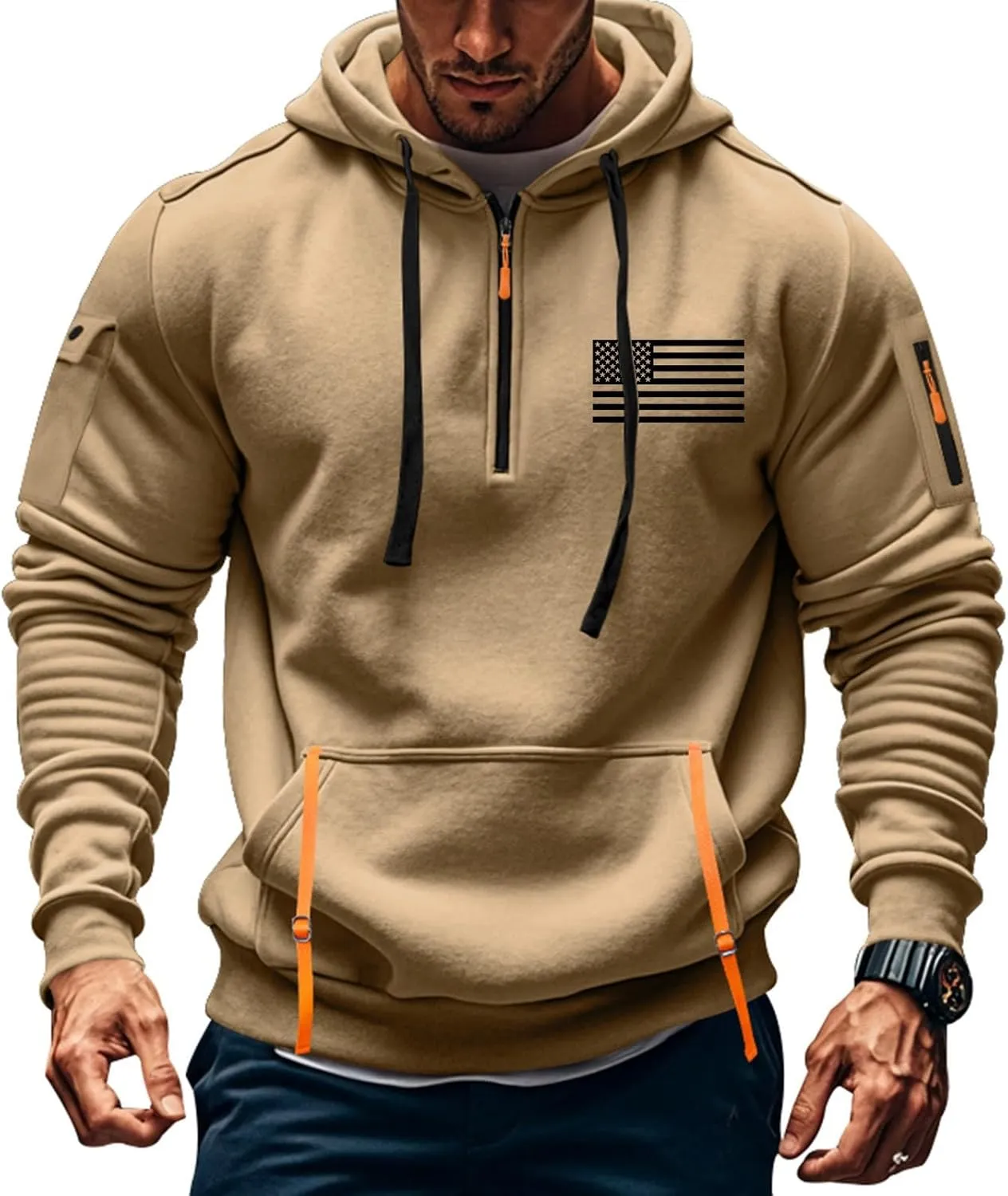 Aztec Hoodie Men Oversized Long Sleeve Tactical Hoodies: Ugly Sweater Vintage Graphic Aztec Sweater Sweatshirts