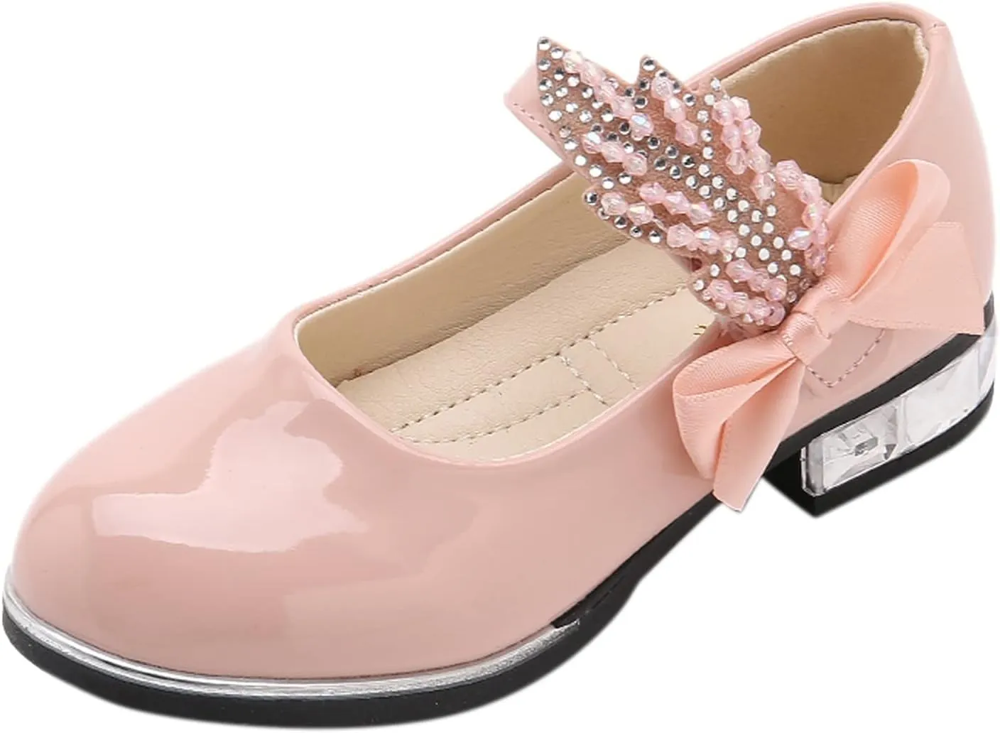 Baby Girl Shoes, 3-13 Years Little Girls Kids Low Heel Bowknot Princess Shoes Wedding School Party Dress Shoes
