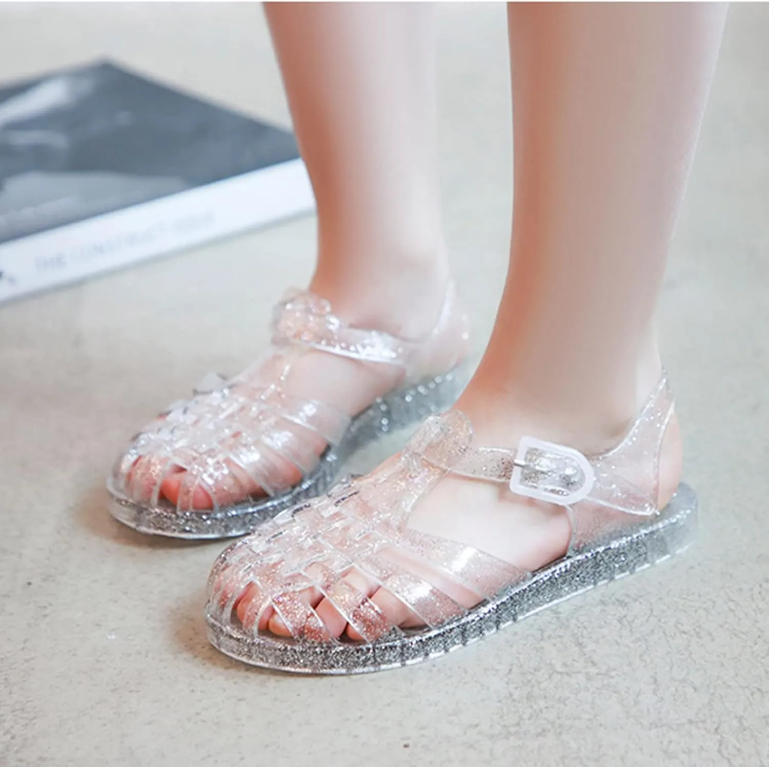 Baby Toddler Slip On Shoes Kids Boys Girls Cute Sandals Fruit Jelly Hollow Out Non-Slip Soft Sole Beach Sandal Shoe