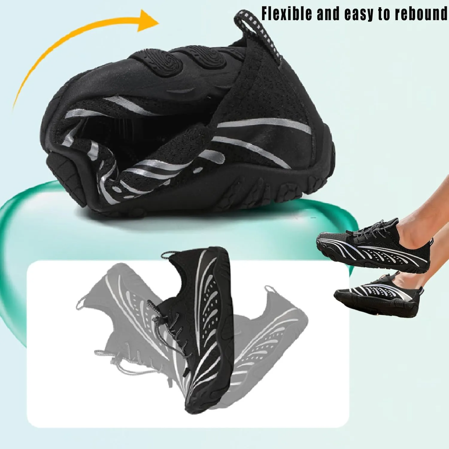 Barefoot Shoes for Women, Zero Drop Minimalist Footwear, Wide Toe Box, Lightweight and Breathable Suitable for Trail Running, Yoga, Gym and Walking