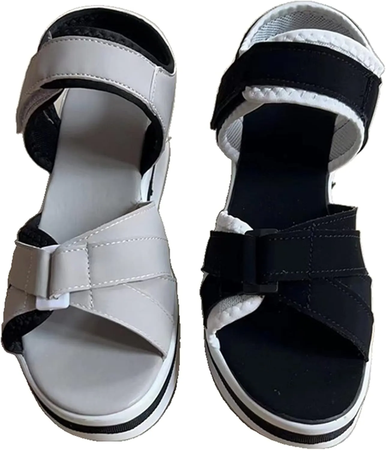 BBPM Orthopedic Wedge Open Toe Ankle Strap Platform Sandals Women Fashion Sandals Beach Sandals Dress Shoes Comfortable Outdoor Shoes,Black,EU37/US6