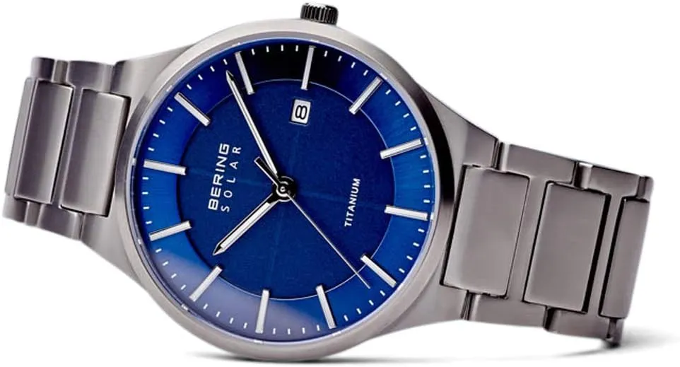 BERING Men Analog Solar Collection Watch with Titan Strap & Sapphire Crystal 15239-XXX