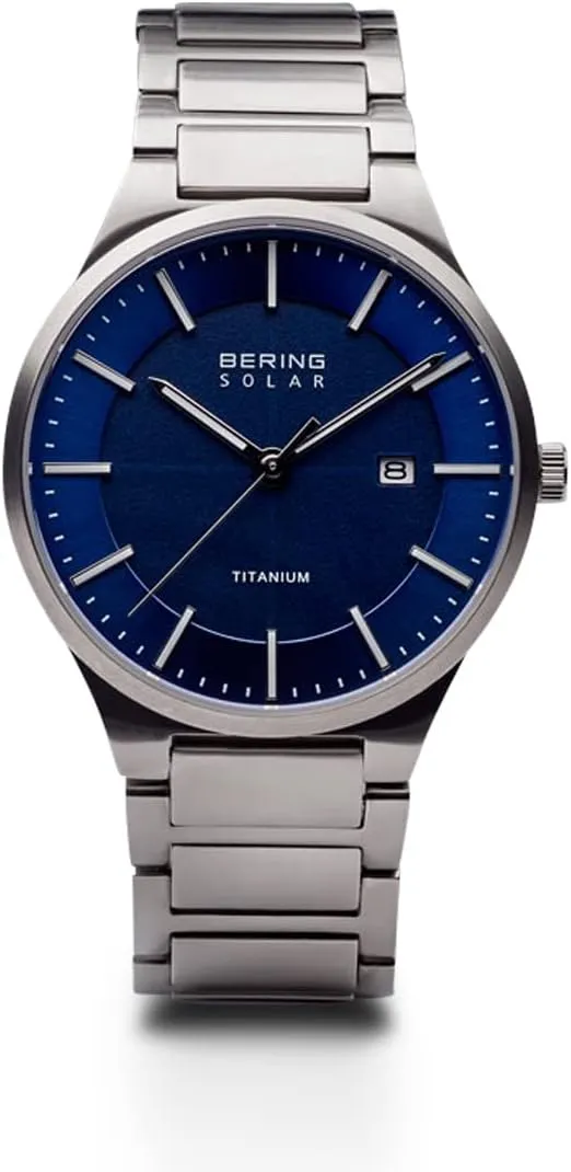 BERING Men Analog Solar Collection Watch with Titan Strap & Sapphire Crystal 15239-XXX