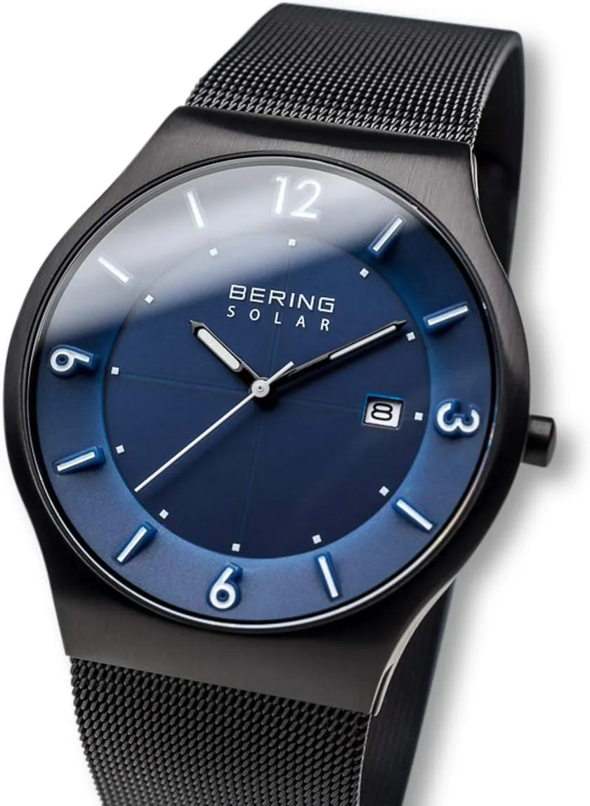 BERING Men's Watch Solar Movement - Solar Collection with Stainless Steel and Sapphire Glass 14440-XXX Wristwatches