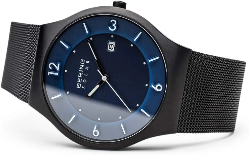 BERING Men's Watch Solar Movement - Solar Collection with Stainless Steel and Sapphire Glass 14440-XXX Wristwatches