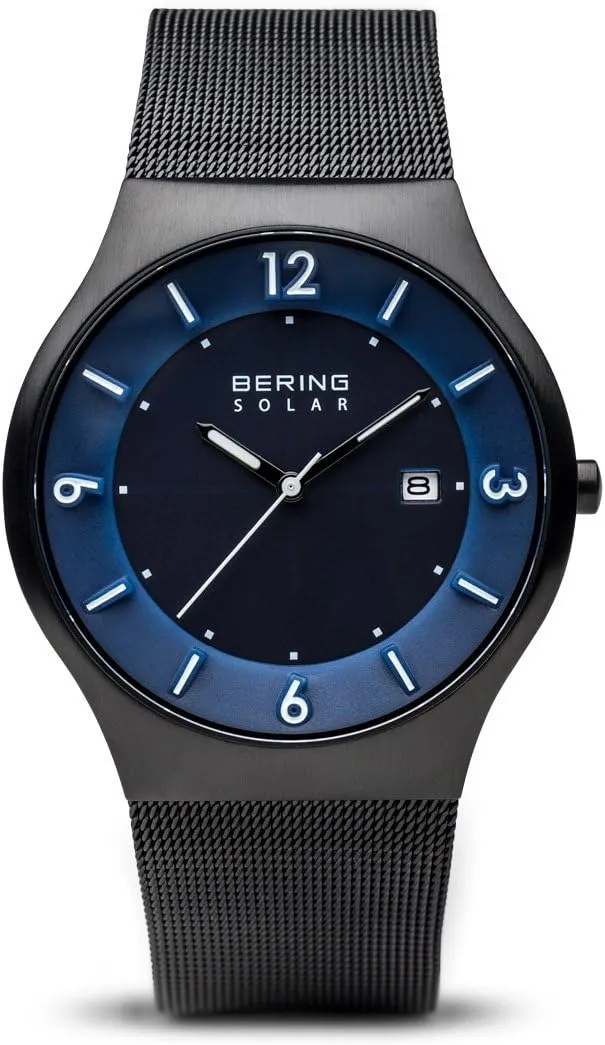BERING Men's Watch Solar Movement - Solar Collection with Stainless Steel and Sapphire Glass 14440-XXX Wristwatches