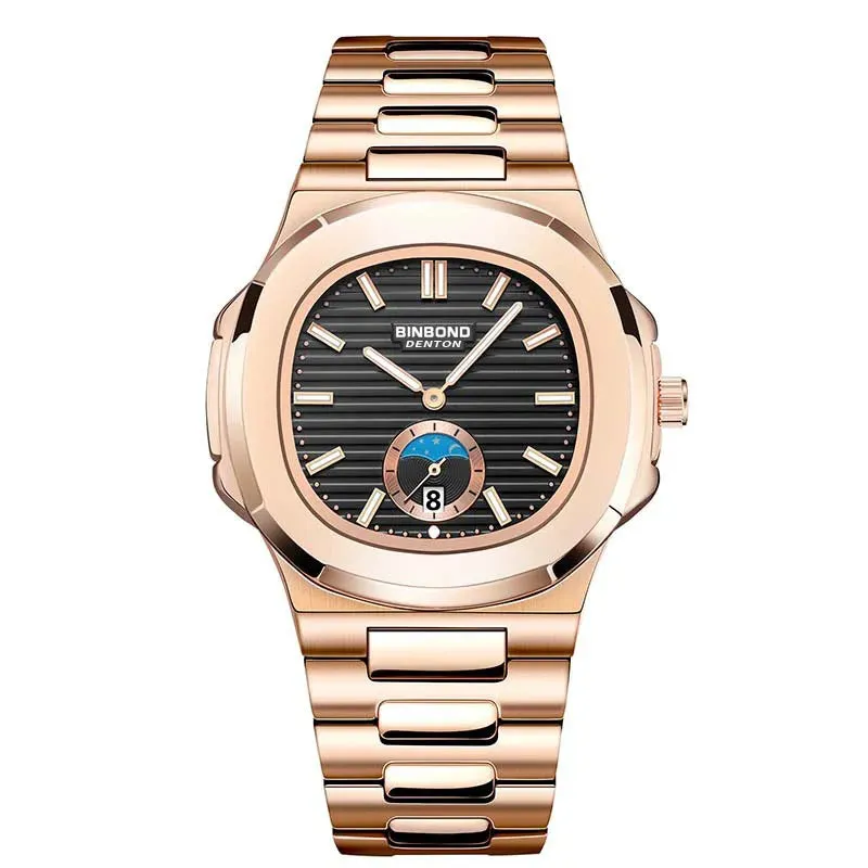 BINBONG Men's Luxury Quartz Watch - Stainless Steel, Waterproof, Luminous, Business Style (B1786)