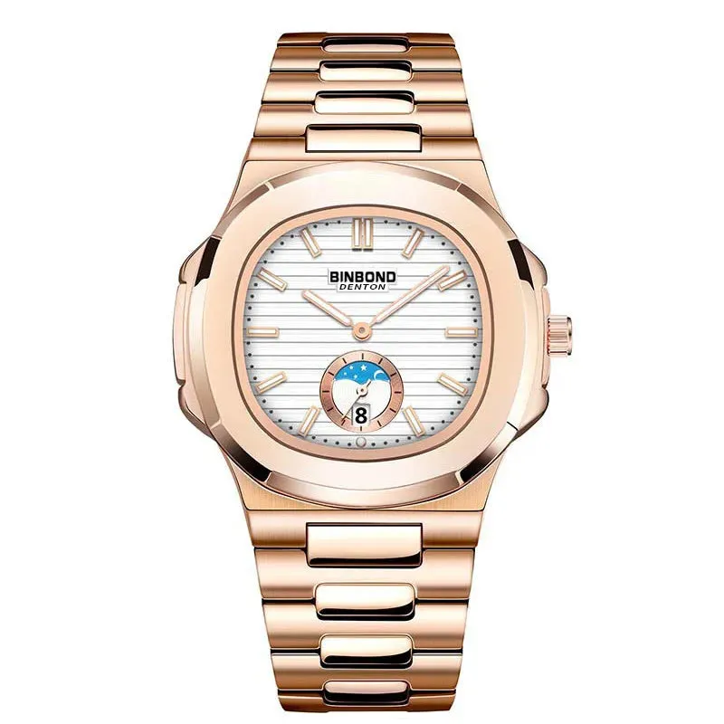 BINBONG Men's Luxury Quartz Watch - Stainless Steel, Waterproof, Luminous, Business Style (B1786)
