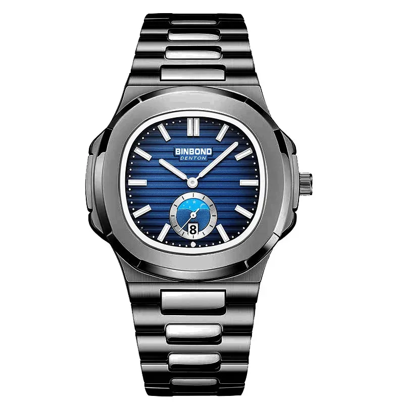 BINBONG Men's Luxury Quartz Watch - Stainless Steel, Waterproof, Luminous, Business Style (B1786)