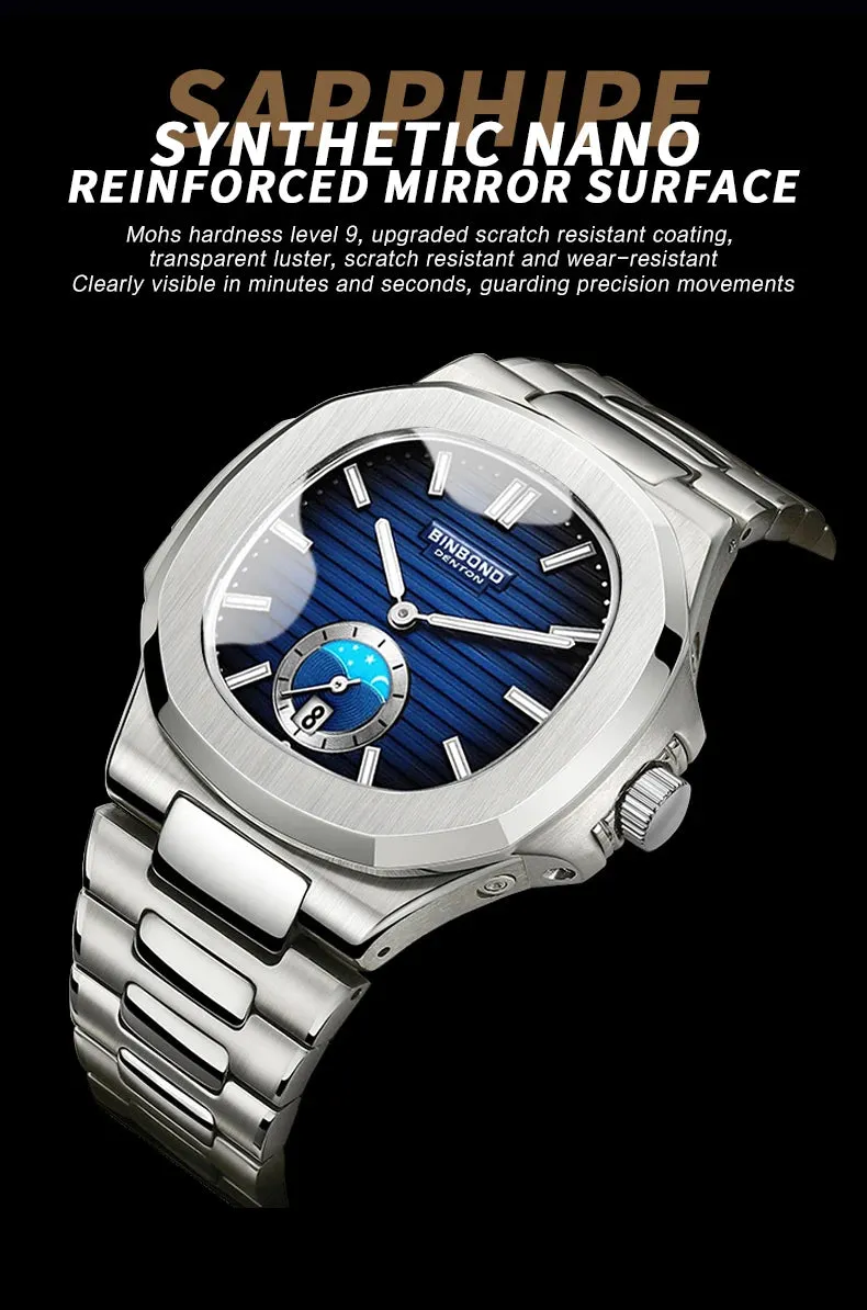BINBONG Men's Luxury Quartz Watch - Stainless Steel, Waterproof, Luminous, Business Style (B1786)