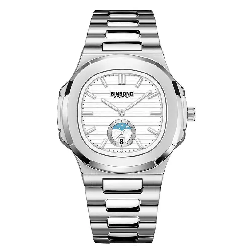 BINBONG Men's Luxury Quartz Watch - Stainless Steel, Waterproof, Luminous, Business Style (B1786)