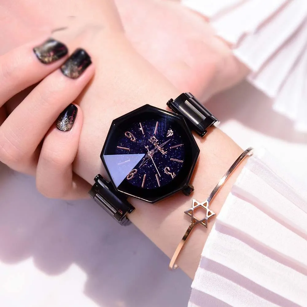 Black Exotic Premier Designer Swiss Quartz Women Watch
