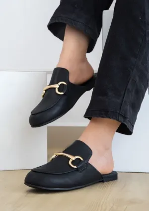 Black Flat Sandals