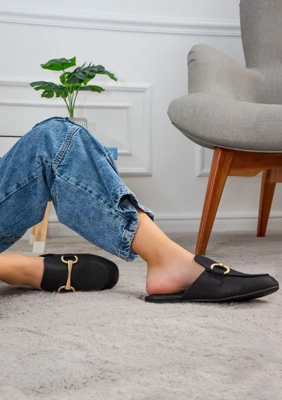 Black Flat Sandals
