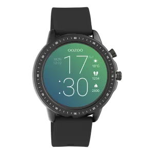 Black OOZOO smartwatch with black rubber strap - Q00304