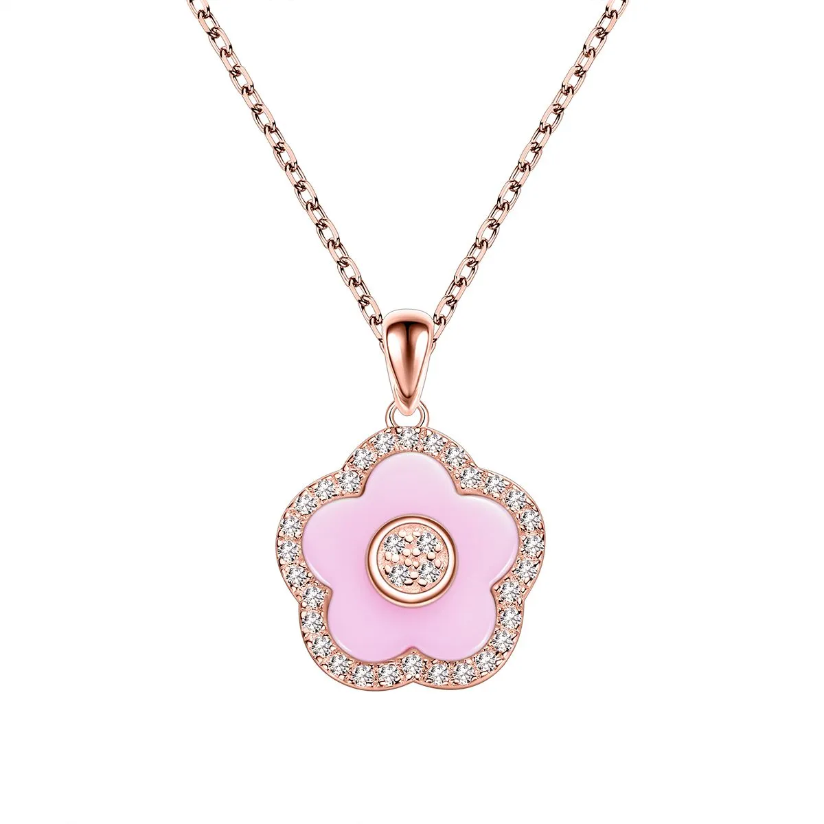 BLUE CHERRY BLOSSOM 36MM AUTOMATIC WATCH & FLOWER CERAMIC  JEWELLERIES（EARRINGS & BRACELET & NECKLACE & RING）
