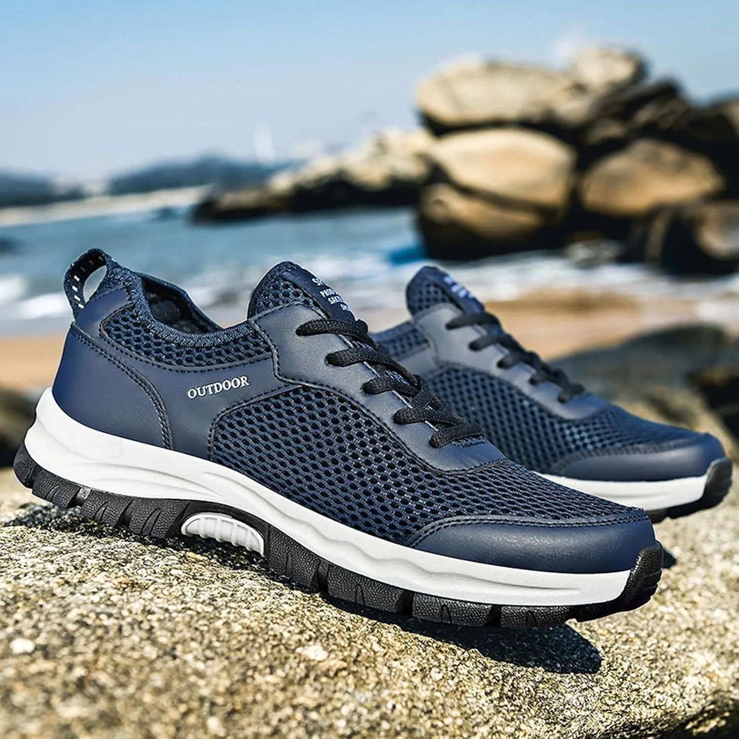 BORAMAX Black Sneakers Running Shoes for Men Shoes Shoes Casual Men's Hiking Shoes Trend Men's Lightweight Walking Shoes