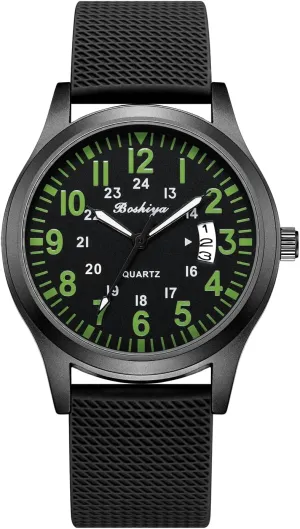 BOSHIYA Men's Watch Analog Quartz Sport Outdoor Men's and Women's Universal Watch Men's Nurse Watch Women's Nurse Medical Professional - Second Hand Light up Easy to Read dial Watch