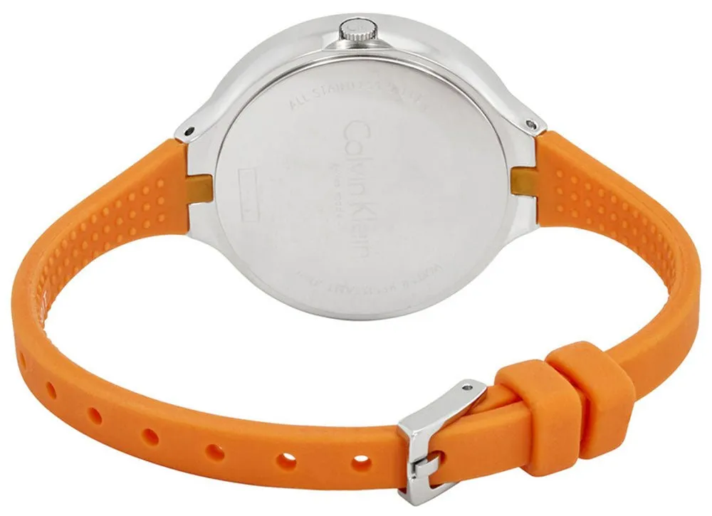 Calvin Klein Lively Orange Rubber Strap Orange Dial Quartz Womens Watch K4U231YM