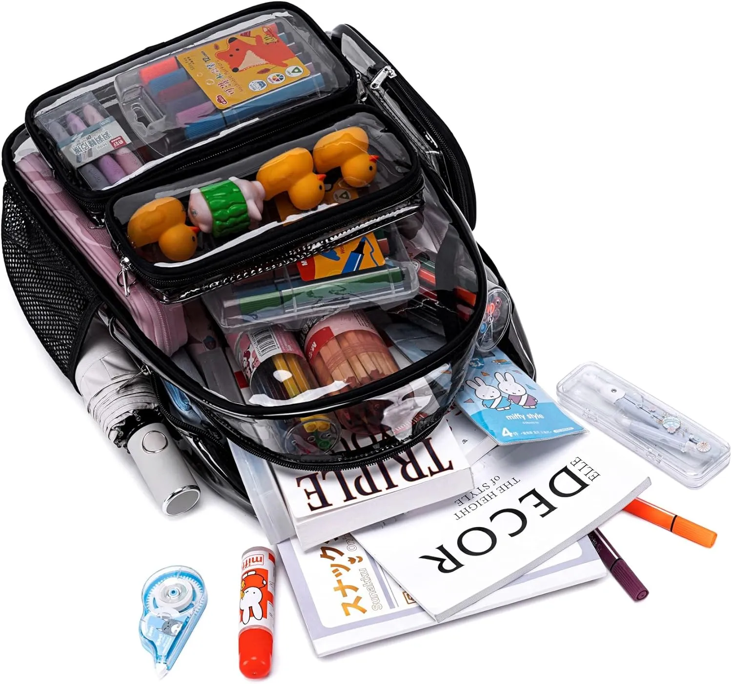 CAMTOP Clear Backpack Heavy Duty Transparent Bag See Through BookBag for Student School Work Festival Sport Travel