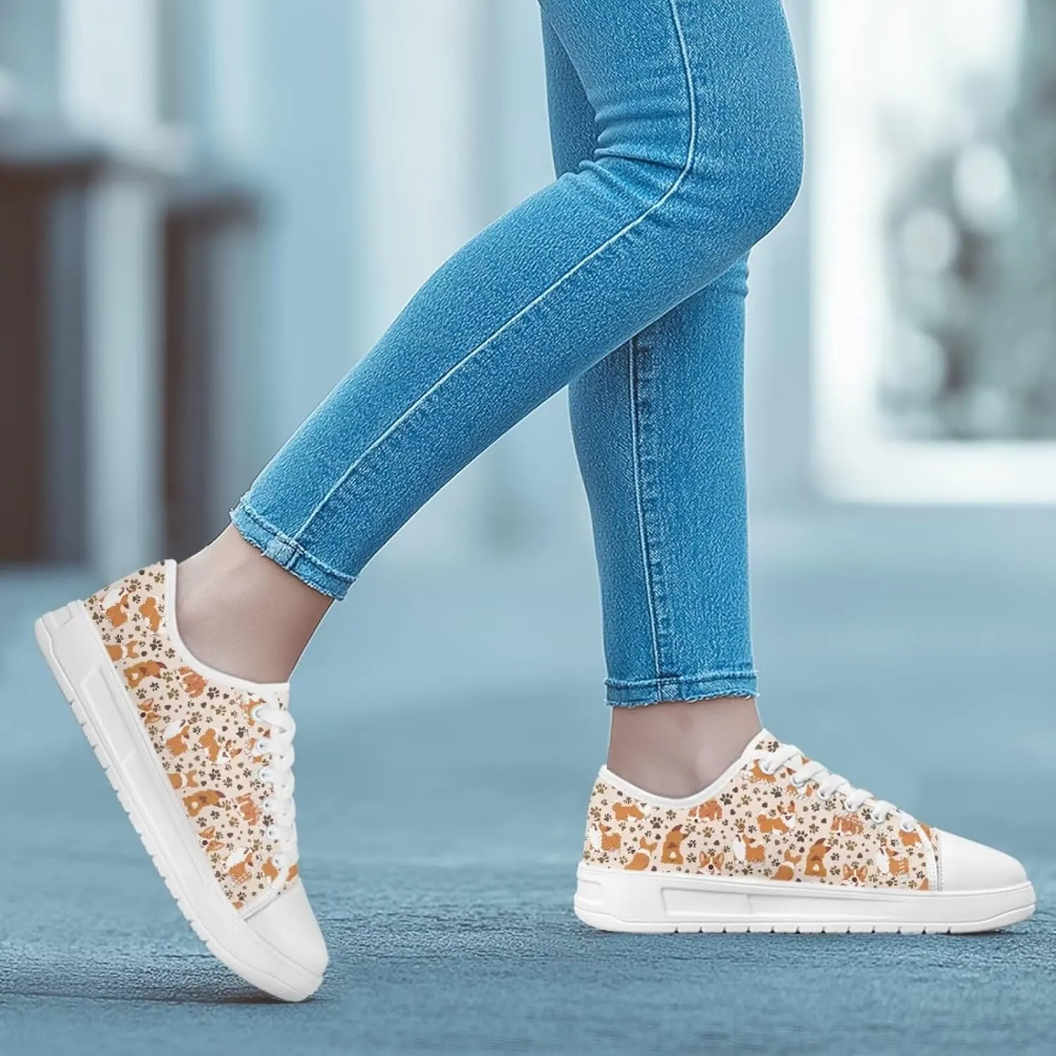 Canvas Sneaker for Women Slip On Low Cut Dog Lovers Casual Walking Shoes Ladies Comfort Tennis Sneakers
