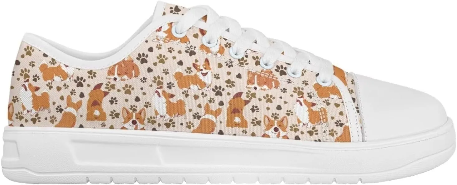 Canvas Sneaker for Women Slip On Low Cut Dog Lovers Casual Walking Shoes Ladies Comfort Tennis Sneakers