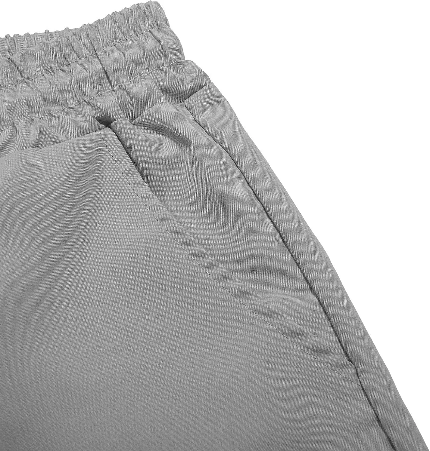 Cargo Pants for Men Casual Lightweight Elastic Waist Drawstring Trousers Work Multi Pockets Twill Joggers with Zipper