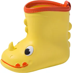 Cartoon Animals Rain Boots Toddler Kids Rain Shoes Childrens Adorable Lightwight Waterproof Rubber Big Girl Dress Shoes (Yellow, 170)