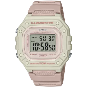 Casio Watch Chronograph Digital White Pink W-218HC-4A2VDF