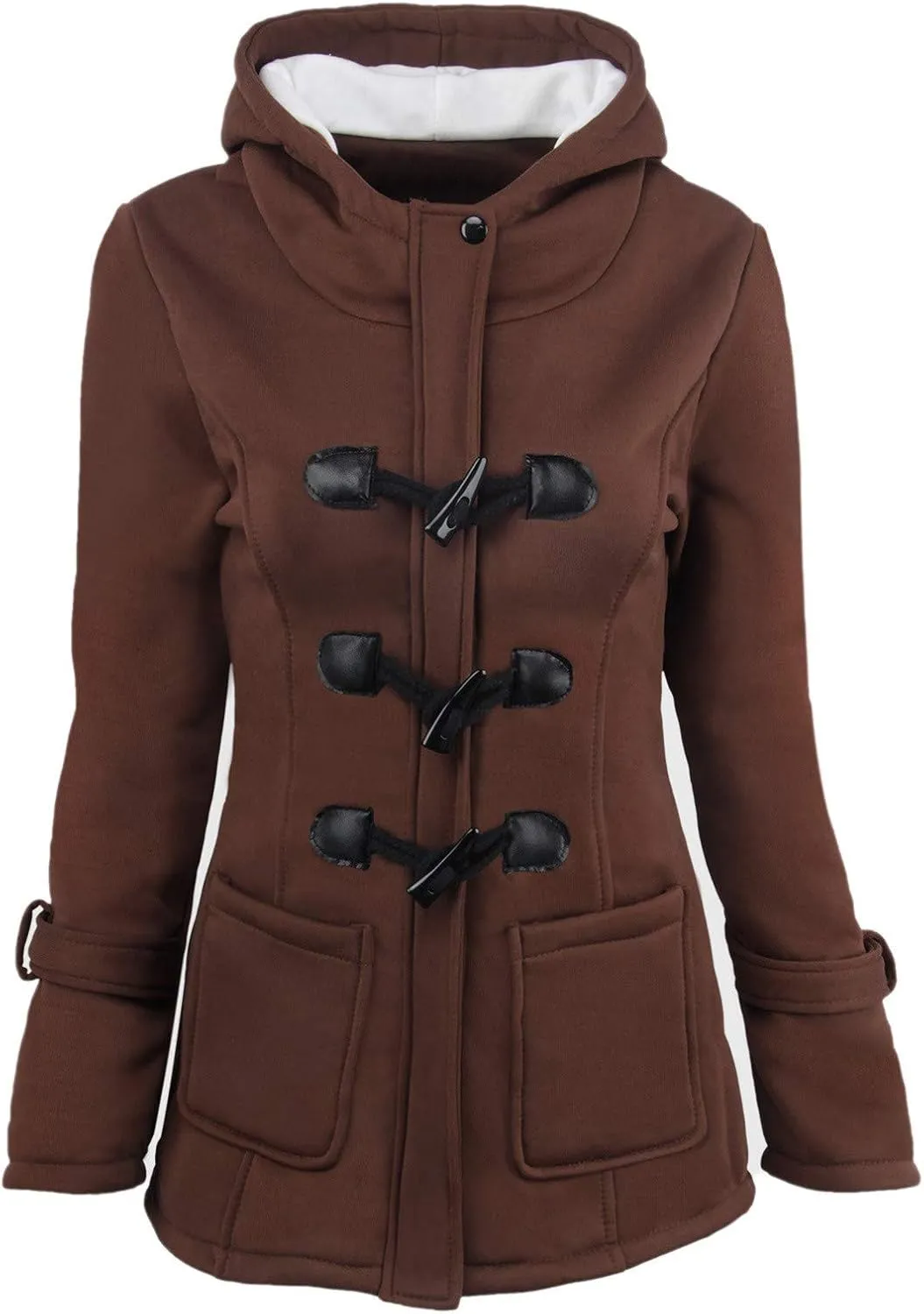Ceboyel Womens Horn Button Winter Coats Fleece Lined Thicken Jackets Fashion Pea Coat Sweater 2023 Trendy Warm Clothes