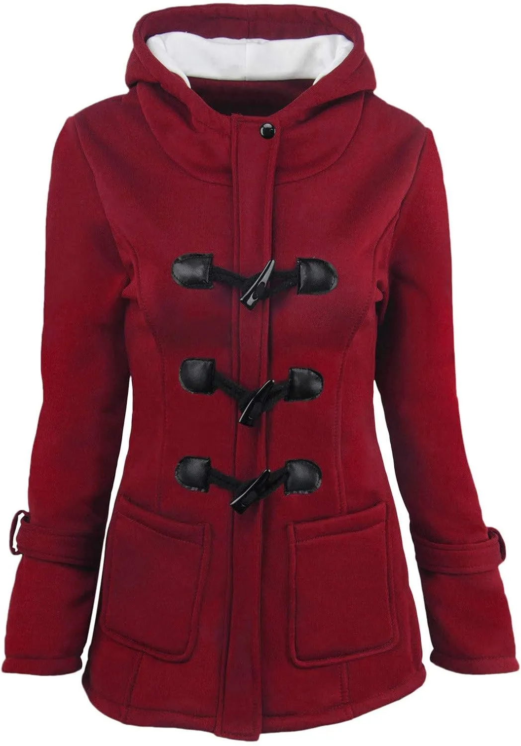 Ceboyel Womens Horn Button Winter Coats Fleece Lined Thicken Jackets Fashion Pea Coat Sweater 2023 Trendy Warm Clothes
