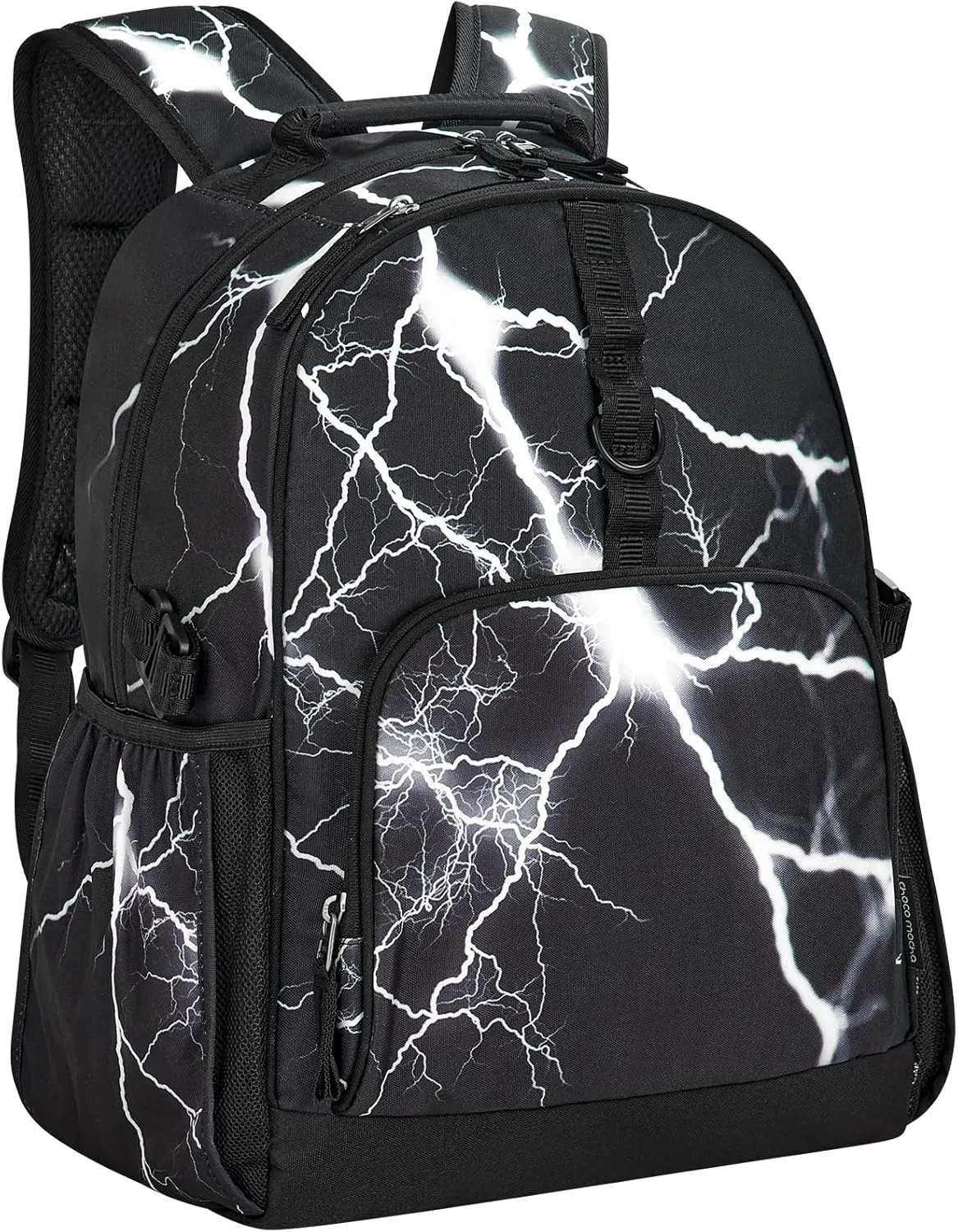 Choco Mocha Lightning Backpack for Boys, Kindergarten Backpacks for Boys Backpack Ages 6-8, Boy Elementary School Bookbag 17 Inch, Black